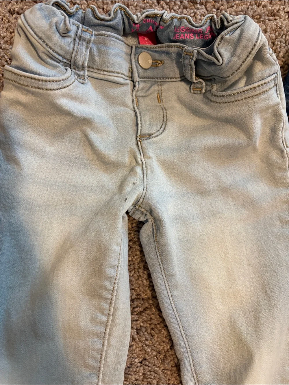 Girls' Elastic Waist Denim Legging Jeans - Light Blue, Medium Blue, Dark Blue
